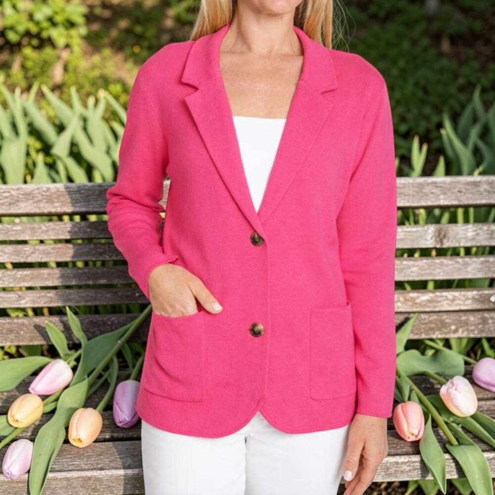 Burgess Collection The Milly Knit Blazer in Fuchsia XL 12-14